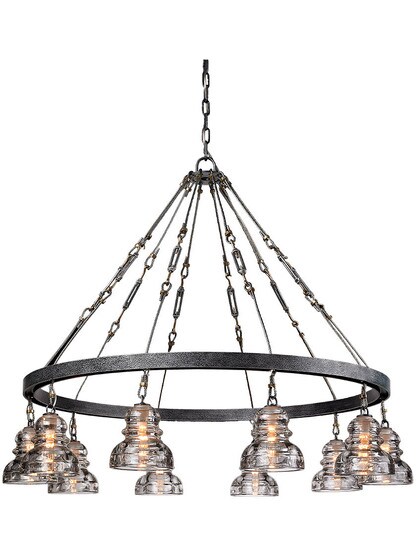 Menlo Park 10-Light Chandelier in Old Silver.